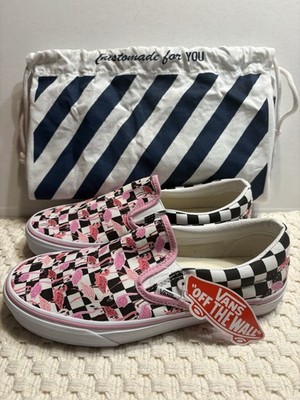 Vans Custom Slip-On  Pink Flamingo Checkered Shoes Unisex Men's 7.5W WO's 9.0W