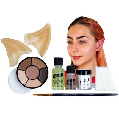 Forest Nymph Ear Makeup Kit with Elf Ears and Professional Cosmetics Essentials