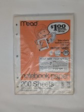 MEAD  Notebook Paper- Wide Ruled - 10-1/2" X 8" 200 Sheets  1979 - New Sealed