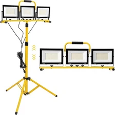 30000 Lumen LED Work Light with Stand, 3 Adjustable Head Portable Work Light