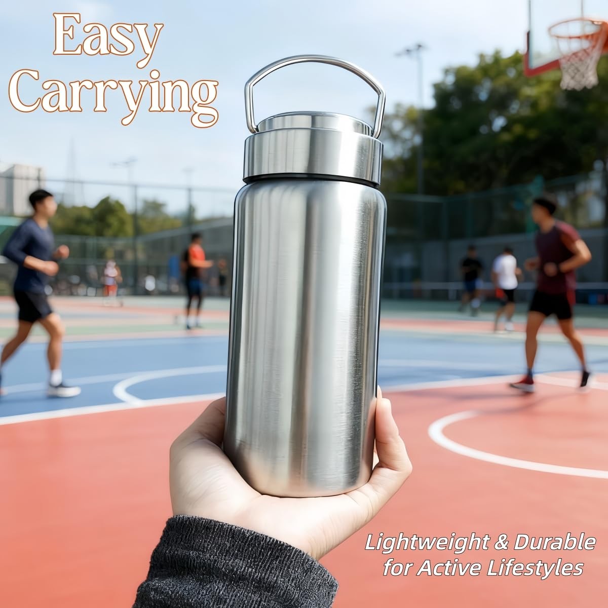 20oz Stainless Steel Water Bottle Single Wall Leakproof Reusable Sports Bottle