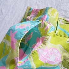 Lilly Pulitzer Size 10 Ankle Pants Tropical Beach Pockets Zip Button Belt Loops