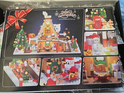 Plaxsoon Christmas Gingerbread House Building Blocks Toy Set with LED Lights, - Picture 10 of 10