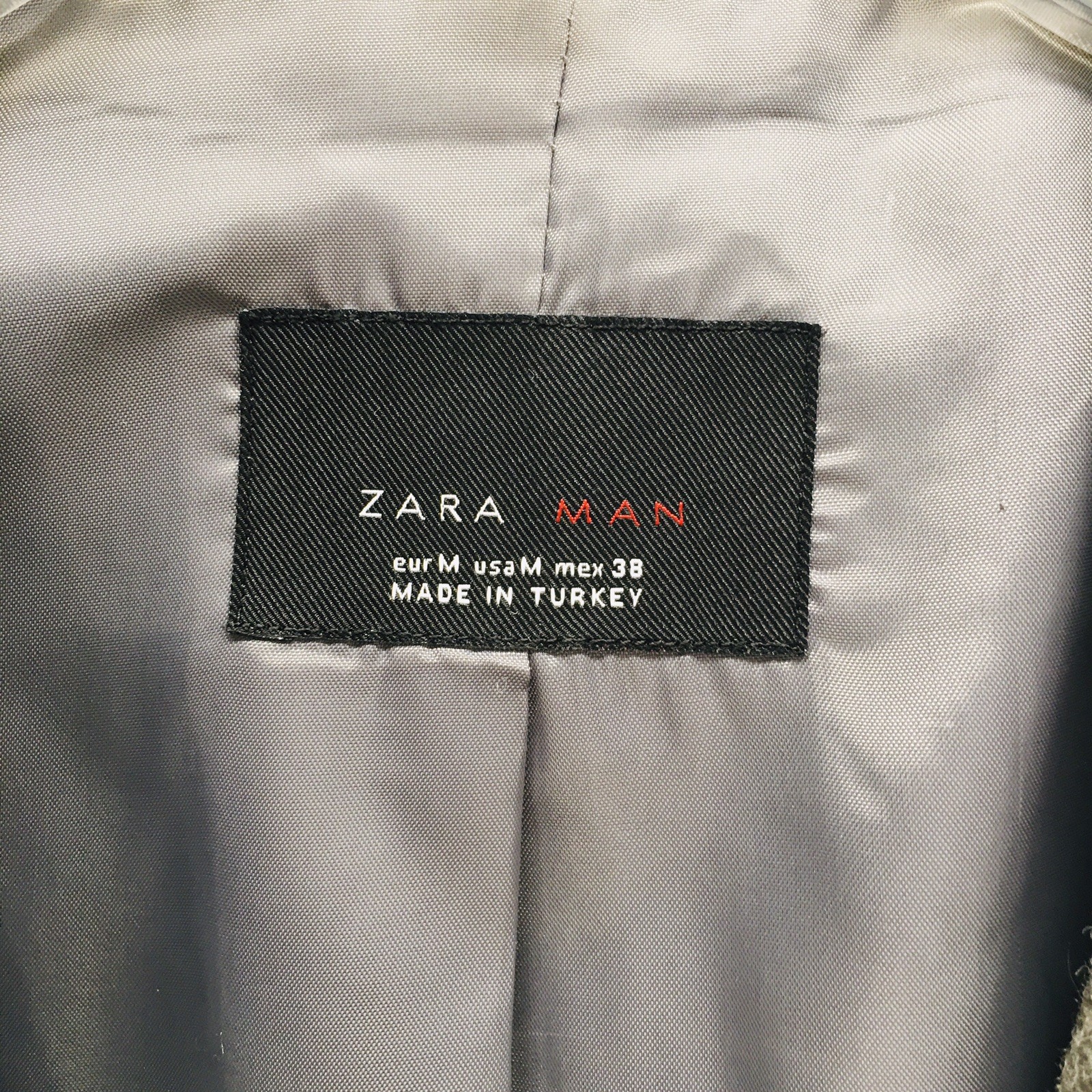 Zara Man Military Peacoat Men's M Gray Double Breasted Wool Blend Jacket Coat thumbnail 12