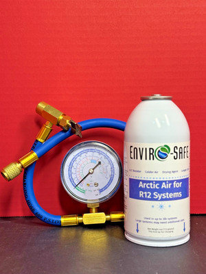 Arctic Air for R12 (REFRIGERANT SUPPORT):  1 can/Brass Gauge