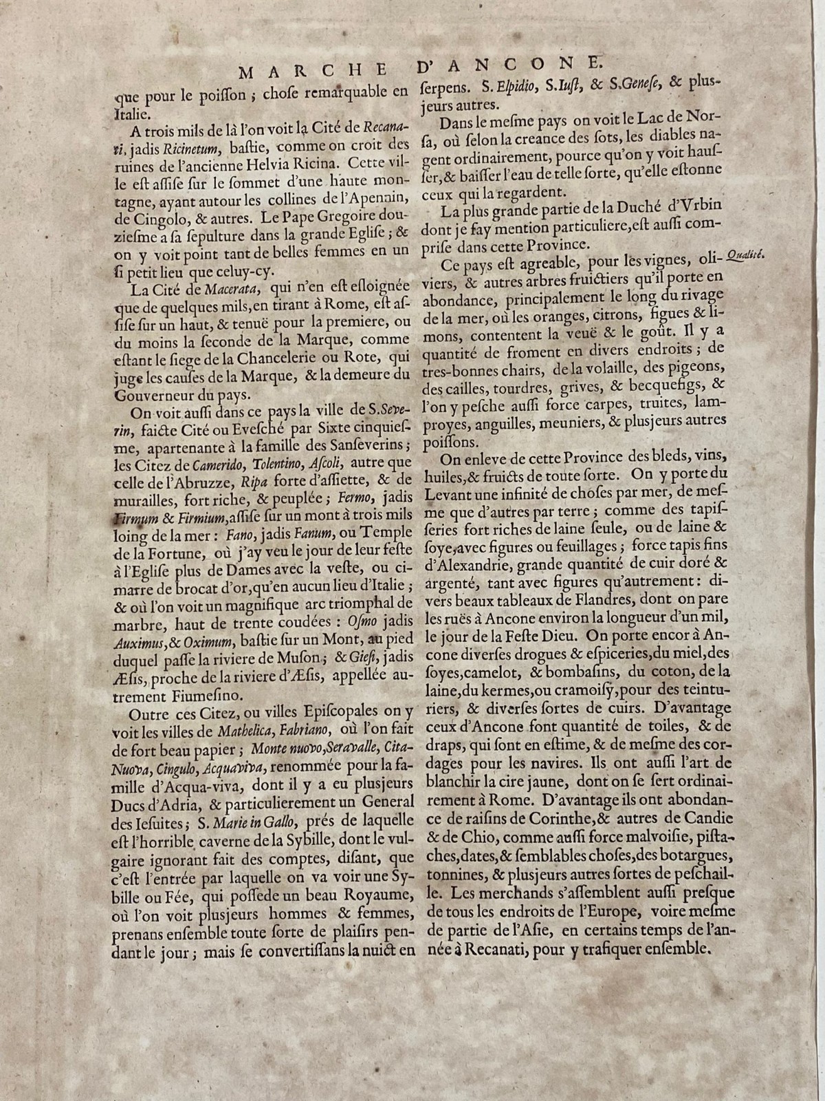 Mappa Originale Antica di Ancona e Piceno, incisione di W. J. Blaeu  (1571-1638)