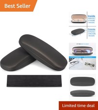 Classic Black Linen Hard Shell Eyeglasses Case - Lightweight Durable