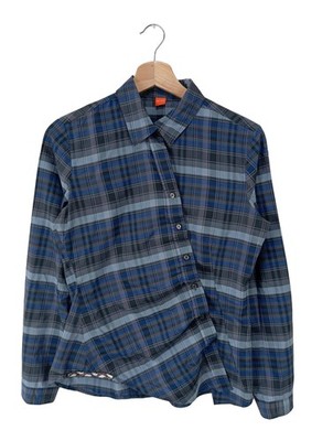 HUGO BOSS Holzfällerhemd Damen Hemd Gr. DE 36 blau-hellgrau-schwarz Casual-Look