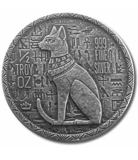 1/2oz .999 Fine Silver Egyptian Cat Goddess Bastet Monarch Precious Metals MPM