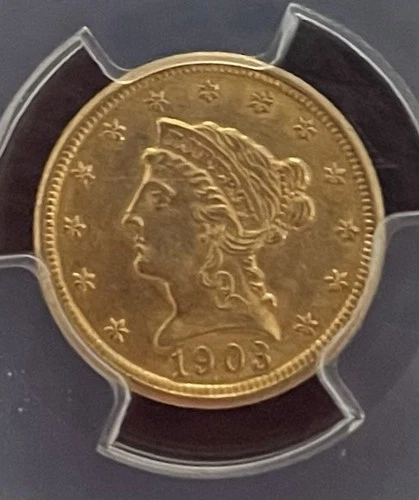 1903 PCGS MS62 $2.5 Liberty Head Gold US COIN - Only 201,060 minted