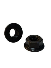 (100 Pcs) 1/4"-20 Grade 8 Smooth Hex Flange Nuts Coarse Black Zinc Phos & Oil