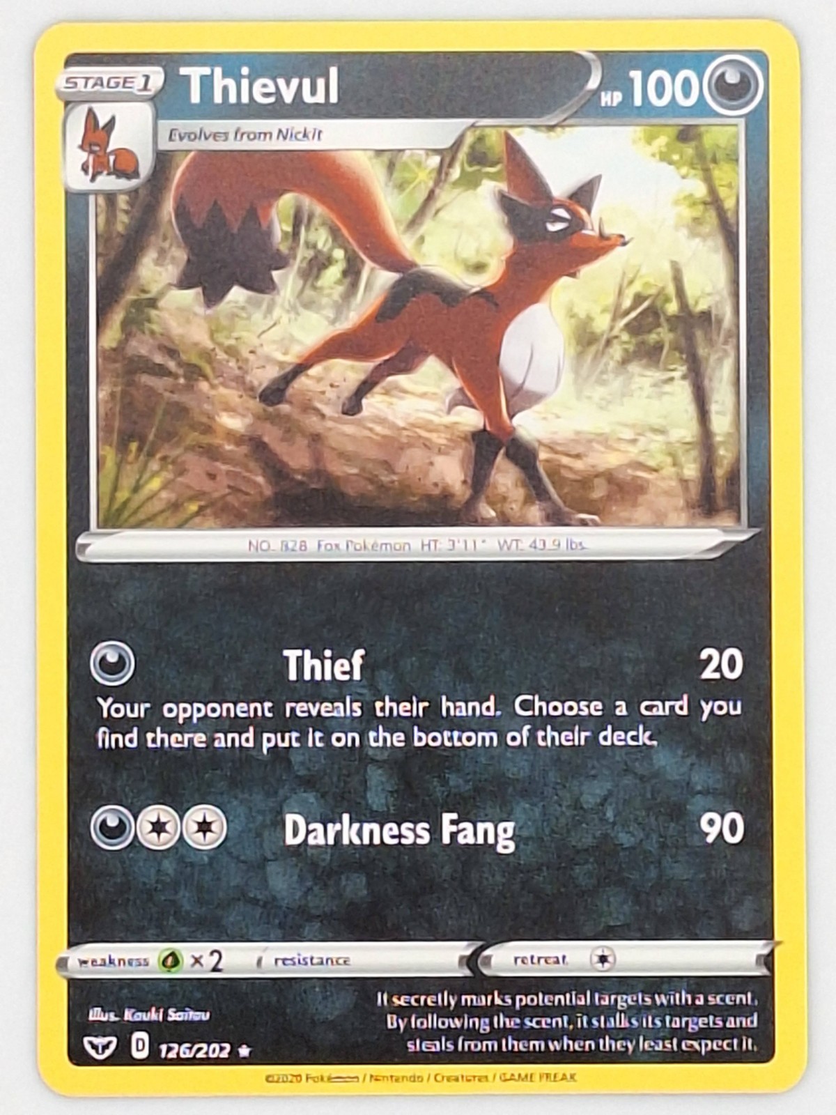 Thievul 126/202 Pokemon - Sword & Shield Base Set MP