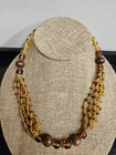 MULTI STRAND BROWN & Gold Beaded Boho Statement Necklace  — photo 1