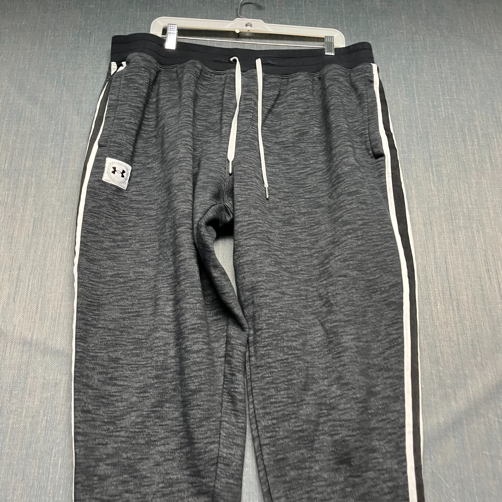 Under Armour Men's Tracksuit Size XXL Gray Fleece Side Stripe Hoodie Jogger Set thumbnail 12