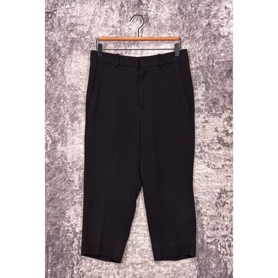 Isabel Marant Pants 36 / US 4 Womens Black Crepe Tapered Leg Capri