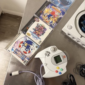 Sega Dreamcast Console Bundle MINT 10/10 - OEM Controller Cables + 4 CIB Games