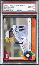 2023 TOPPS WORLD BASEBALL CLASSIC GLOBAL STARS ORANGE #3 ROKI SASAKI 9/10 PSA 10