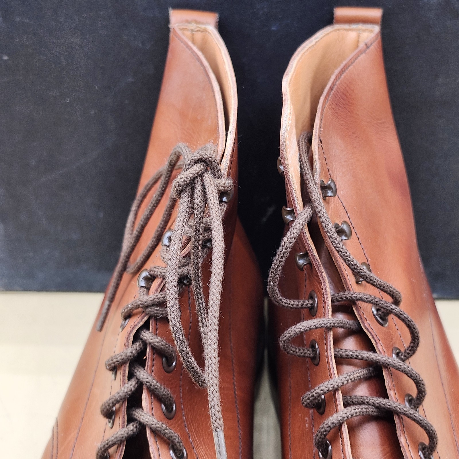 VTG Polo Ralph Lauren Benchmade England Crockett Jones Hightop Leather Shoes 10D image 3