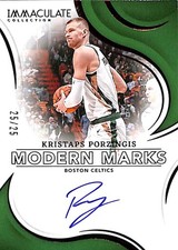 2023-24 Immaculate Collection Modern Marks Red Kristaps Porzingis Auto 25/25