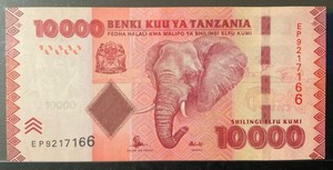 2010 TANZANIA PAPER MONEY - 10,000 SHILINGI BANKNOTE!