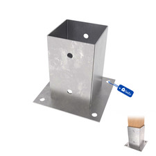 GeZu Support Poteau a Visser Galvanisé à chaud pour bois pied platine clôture pe