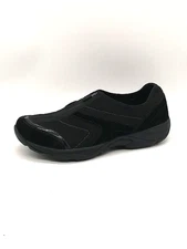Easy Spirit Sneakers Womens ESEllicott Black 9 Leather Walking Shoes Zip Comfort