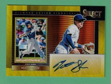2024 PANINI SELECT MATT SHAW AUTO GOLD DIAMOND ACTION SIGNATURES 2/10 CUBS