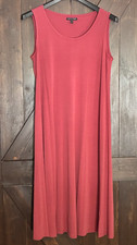 Eileen Fisher Sleeveless Midi Dress 100 Silk, Size XS