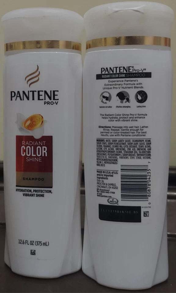 Lot of 2 PANTENE PRO-V Radiant Color Shine Shampoo 12.6 OZ Each - Image 2 of 3