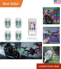 LED Lights for Car Wireless with Remote Control, 4Pcs High Brightness 8 Color...