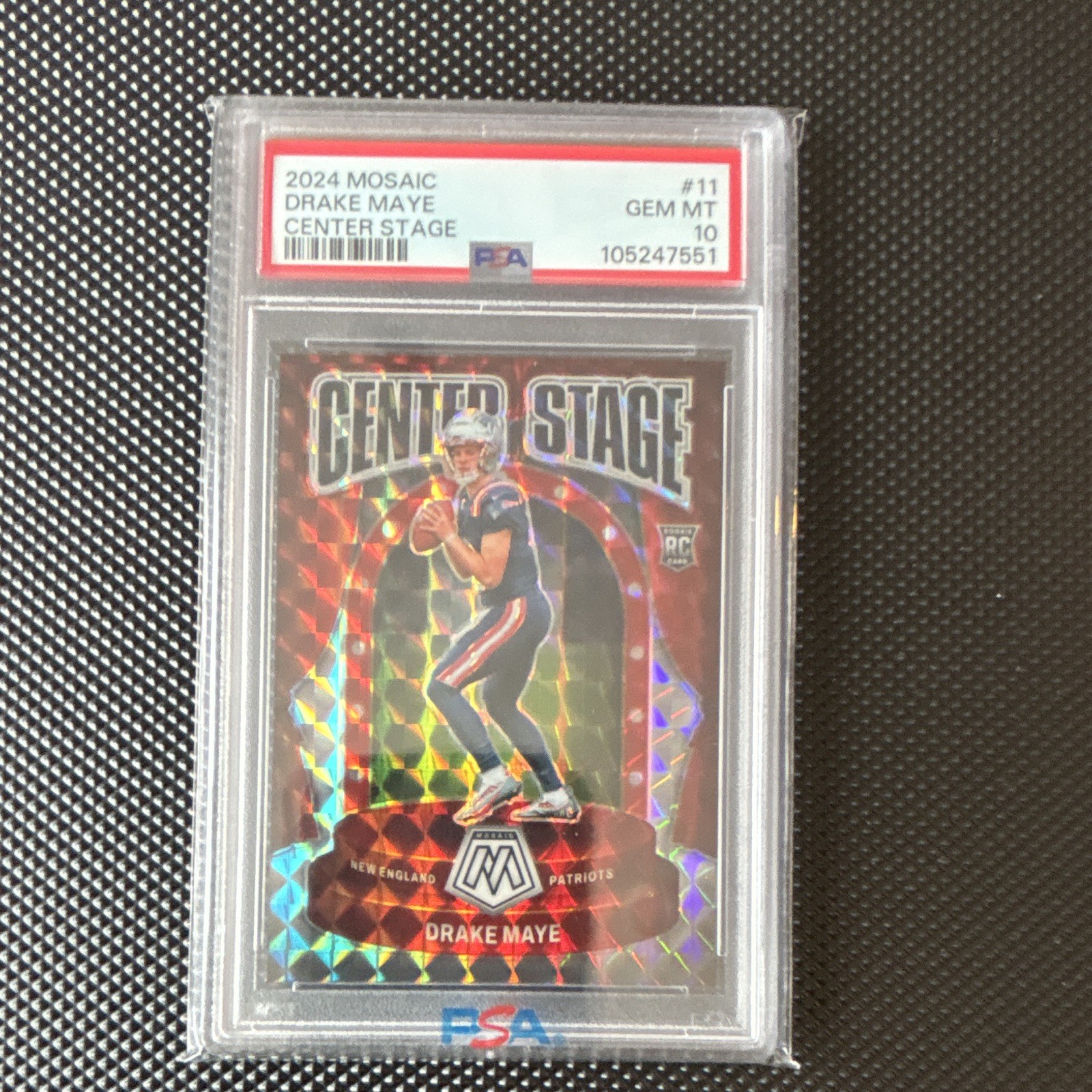 Drake Maye Panini Mosaic Center Stage #11 Base