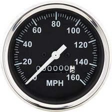 Mechanical Speedometer Gauge Black Face 3-38 0-160 Mph Full Sweep Mechanical Speedometer Gauge Black Face 3-38 0-160 Mph Full Sweep