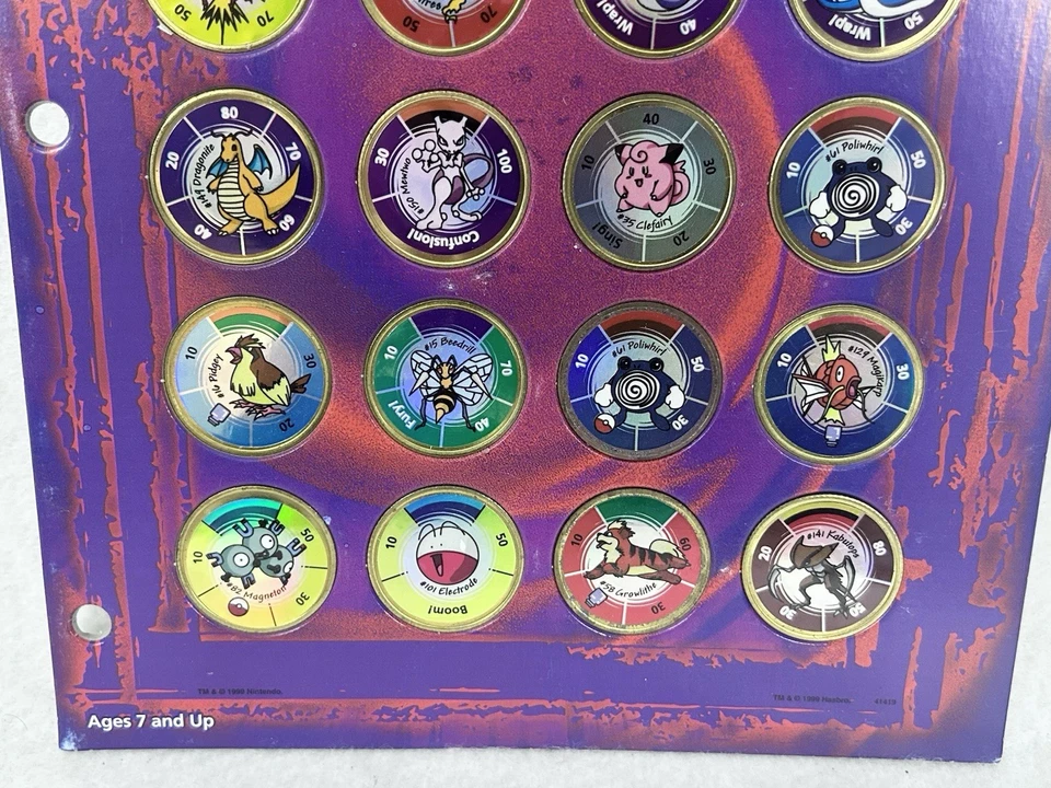 批量 17 件 孩之宝 1999 年 Pokémon Battling 硬币 游戏硬币 带持有人 复古 罕见 — 第 4/4 张图片