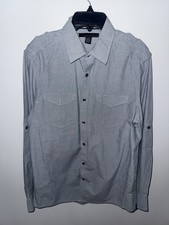 Kenneth Cole New York Mens Size Small Slim Fit Button Down Shirt W/Stretch Gray