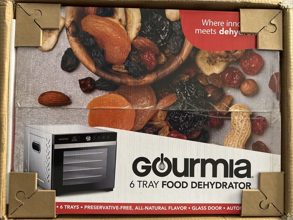 Deshidratador digital de alimentos 6 bandejas de acero inoxidable 360° flujo de aire ajustes preestablecidos de un solo toque Foto 2 de 3