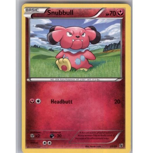 Snubbull 22/39 Kalos Starter Set Pokemon Moderately Played