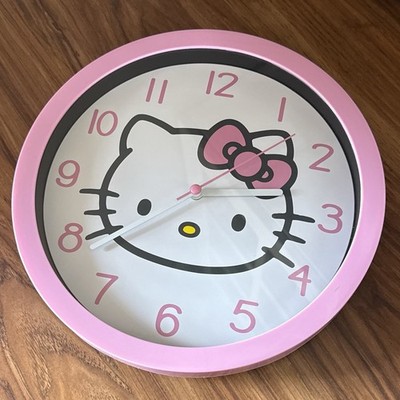 2024 Hello Kitty Sanrio Pink Analog Wall Clock Battery Powered