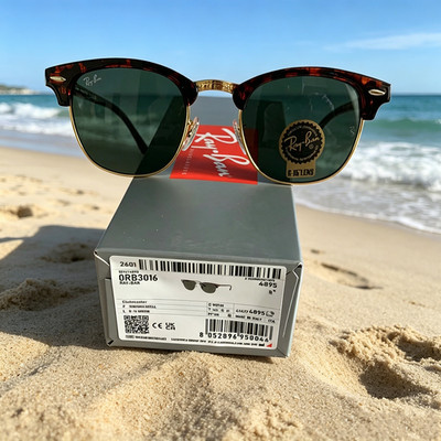 RB3016 Herren Ray-Ban Clubmaster GRÜN Classic Sonnenbrille KWR-1289