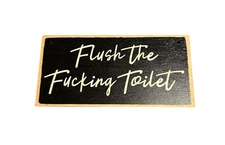 NEW wood sign home decor novelty hanging flush the toilet