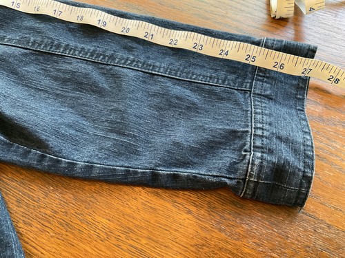 Ruby Rd Blue Denim Jean Jacket Women Fitted 3/4 Sleeve Size 16 - Picture 9 of 14