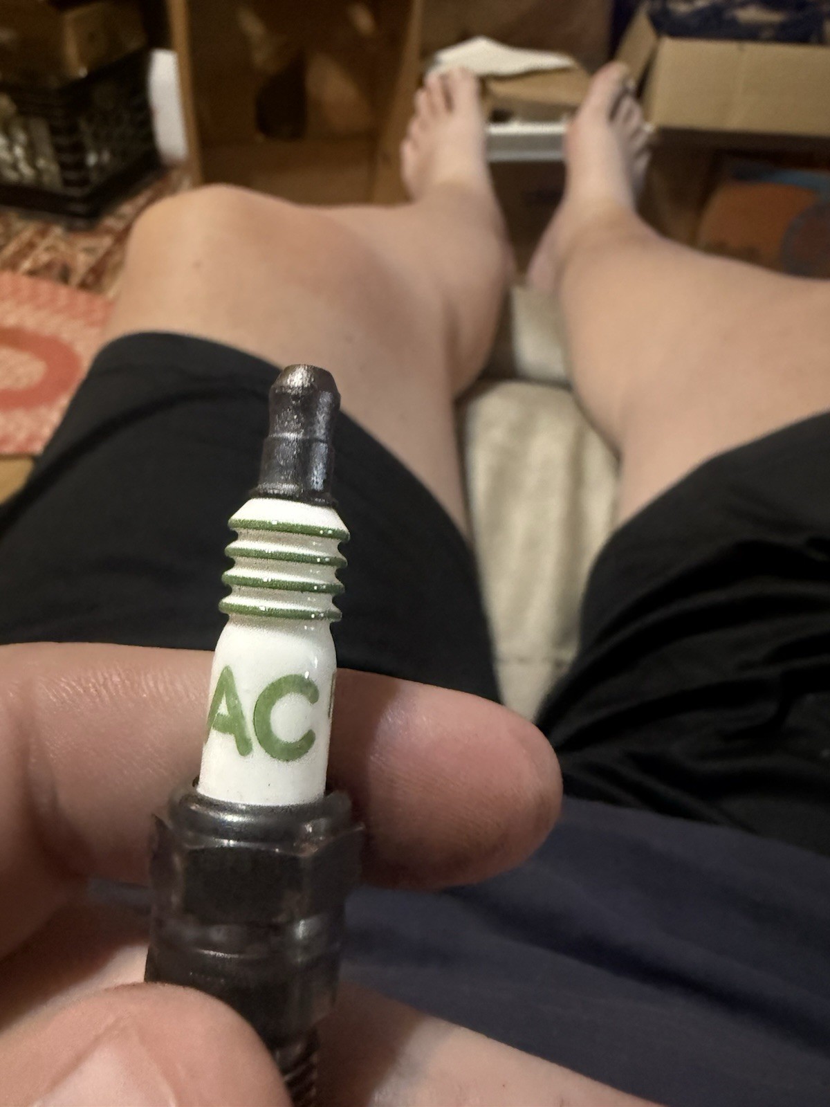 4 NEW GENUINE Vintage Ac Delco R42TS Spark Plugs OEM With 4 Green Stripes