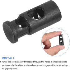 Plastic Cord Locks 1.14" x 0.5" x 0.5" 10pcs, Single Hole Spring Loaded Cla...