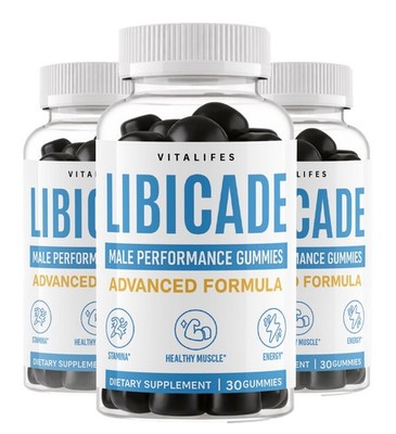 (3 Pack) LIBICADE Male Stamina Gummies for Advanced Blood Flow Support 30 Gummy