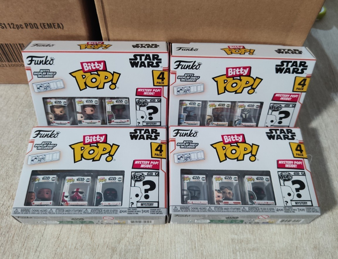 Funko Bitty Pop Star Wars 4 Pack composto da 3 personaggi visibili + 1 Mystery