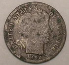 1899 Barber Dime 10 Cents Silver Coin Worn Tone