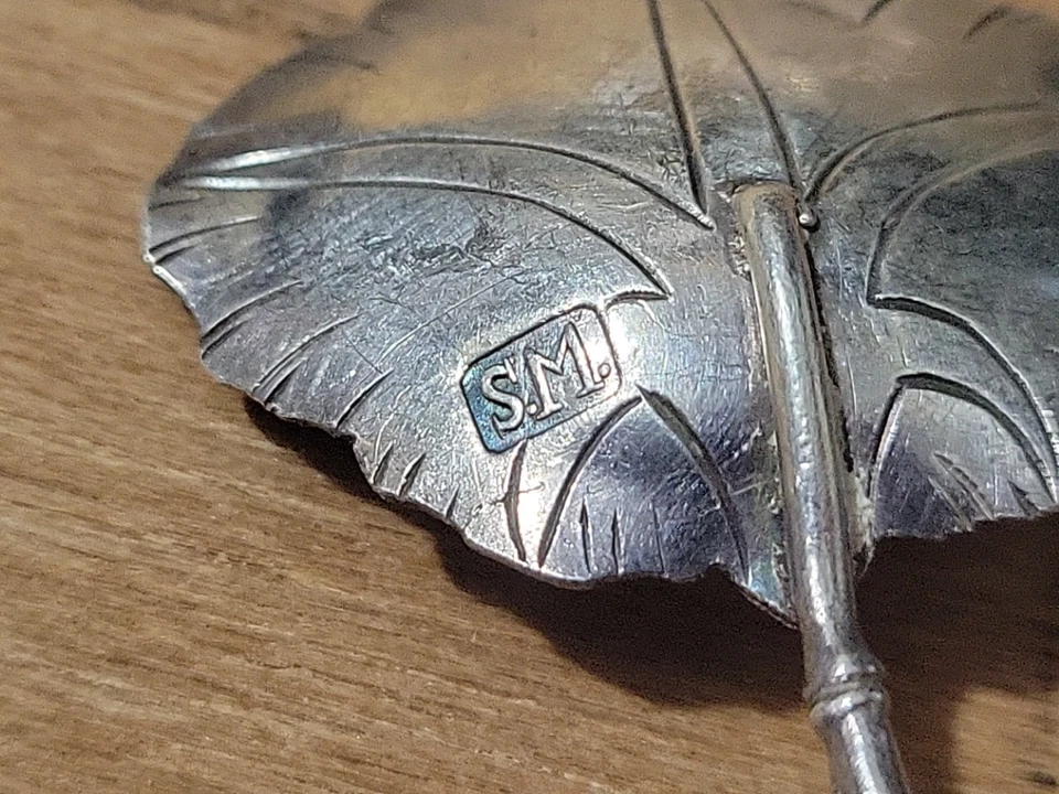 Cuchara de plata japonesa antigua rara del siglo XIX S.M. Sadajiro Musashiya Yokohama Japón Foto 4 de 4