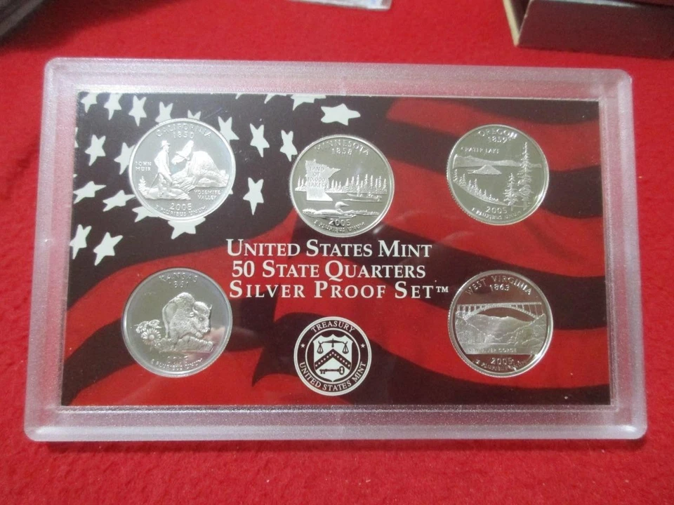 2005-S State Quarters SILVER Proof Set 5 piece set NIB  OGP            #MF-T5881 - Image 3 of 4