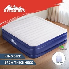 Weisshorn Air Mattress Inflatable Bed Pump King Air bed 51cm Dark Blue