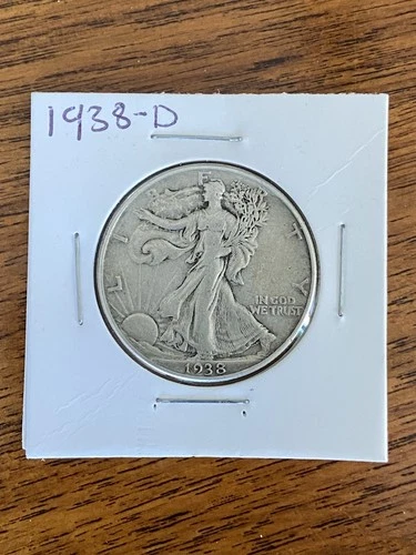 1938 D WALKING LIBERTY HALF DOLLAR.  KEY DATE. VERY FINE CONDITION