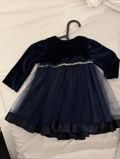 Baby Girls Dresses Navy Blue White Stripe 12month